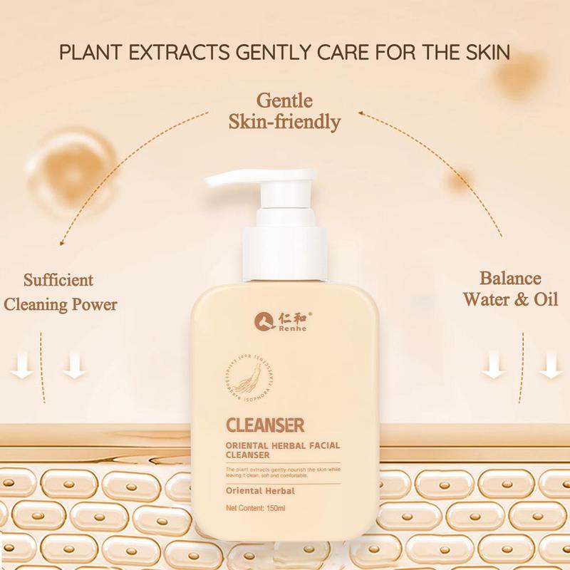 Oriental Herbal Face Cleanser, Gentle Moisturizing Exfoliate Facial Cleanser, Daily Skincare Product