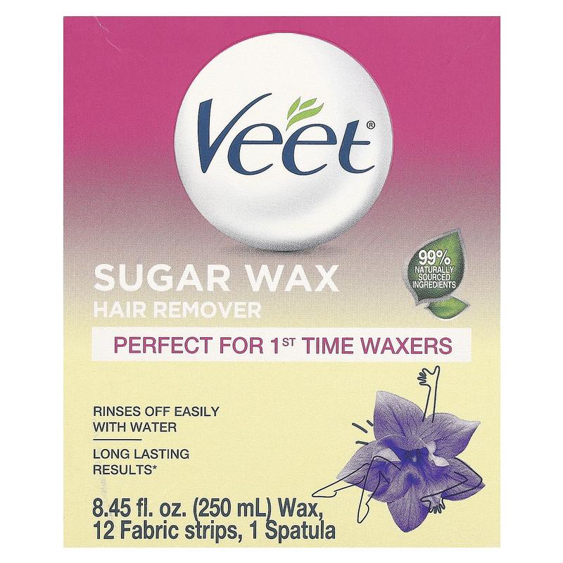 Veet Sugar Wax Hair Remover, Essential Oils & Floral Vanilla, 14 Pieces