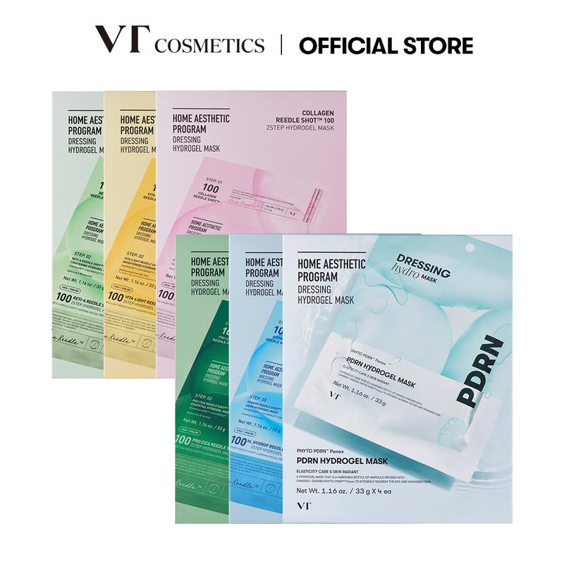 [Official VT Cosmetics] VT Reedle Shot 100 2-Step Hydrogel Mask 4EA | Exosome | Korean Overnight Melting Mask