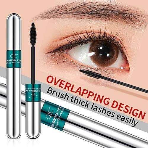 4D Silk Fiber Lash Mascara,2 in 1 Mascara For Natural Lengthening And Thickening Effect,no clumping Superstrong Mascara for Long-Lasting,Beauty Charming Eye Make up