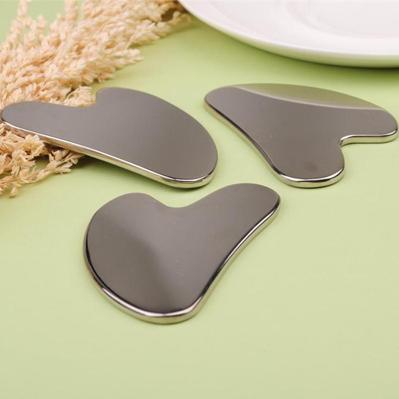 Stainless Steel Heart-shaped Gua Sha Board, Face & Neck Massage Tool, Skin Care Tool for Home & Spa Use, Facial Skin Care Tool for Women