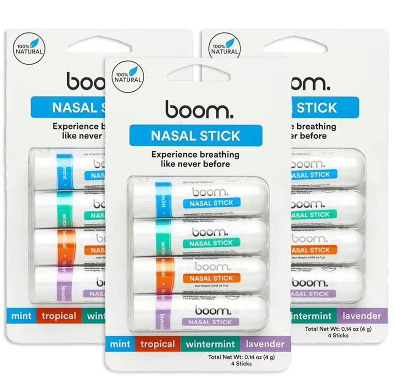 Nasal Stick inhalers (4 Pack) Boom Boom Powerful Essential Oil  Vapors | Featured on Shark Tank | Breathe In Life Carrier & Essential Oils,for nic | sleep Essential Oils for Aromatherapy