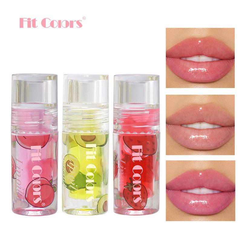 Juicy Fruit Lip Oil Set, 3pcs Moisturizing Transparent Glossy Lip Oil, Lip Gloss Lip Glaze Stick, Plumping Lip Oil Stick for Girls & Women, Beauty & Personal Care Product for Women's Gift