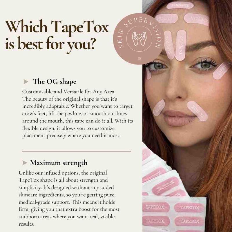 Skin Supervision TapeTox Heart & Classic Face Patches - Hydrating Wrinkle Smooth, Collagen Support, Skin Repair, and Pore Care Treatment Invisible Acne Invisible Acne