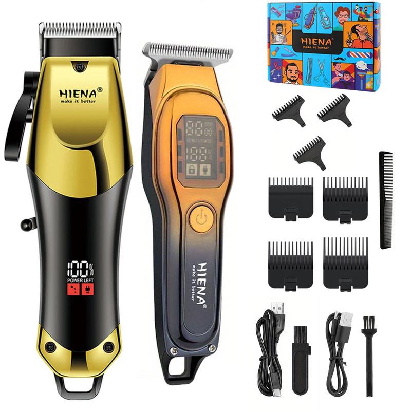 Professional Hair Clipper with Combs, 1 Box Rechargeable Hair Trimmer with LCD Display, Hair Shaver for Men, Barber Clipper for Home & Salon Use