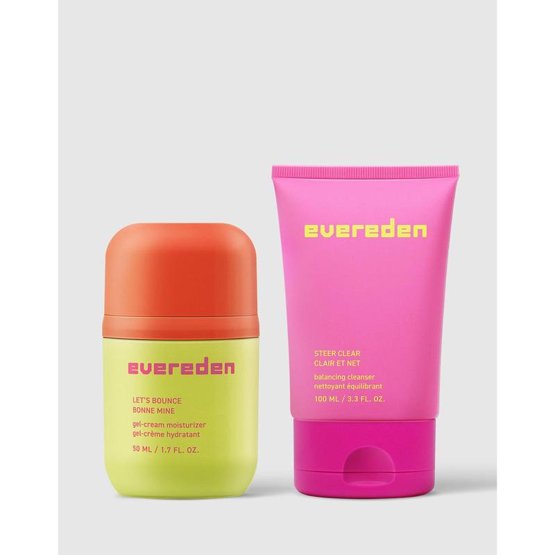 Evereden Clear Skin Duo – Safe Skincare for Teens – Steer Clear Cleanser & Let’s Bounce Moisturizer with Triple Tea Complex for Balanced, Clear Skin - For Teens & Pre-Teens