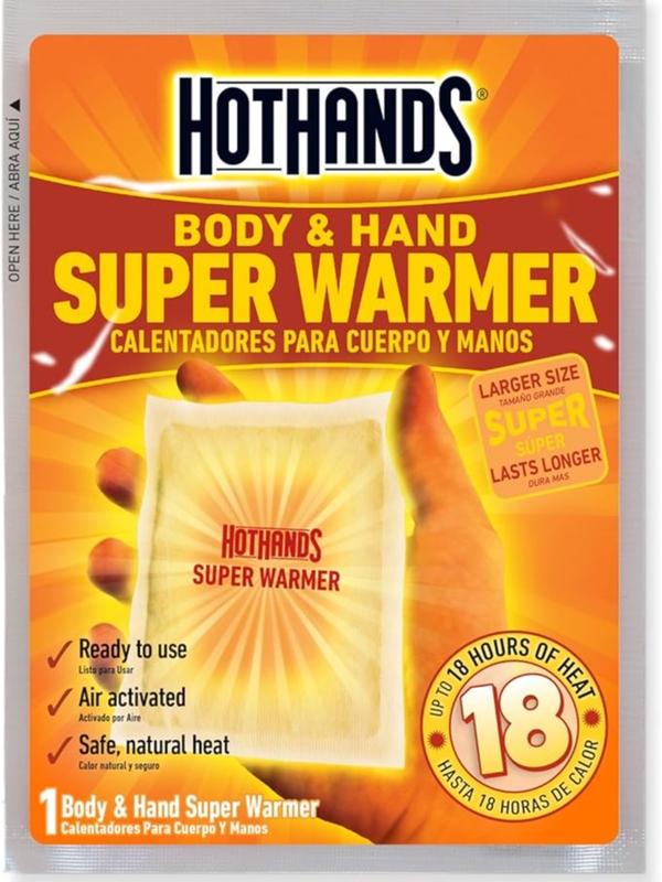 Body & Hand Super Warmers - Long Lasting Natural Odorless Air Activated Warmers - Up to 18 Hours of Heat - 3 Individual Warmers