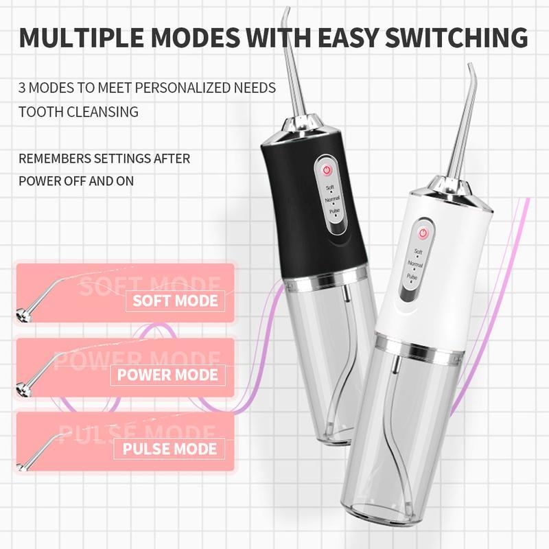 4 In 1 Water Flosser For Teeth, Cordless Water Flossers Oral Irrigator With DIY Mode 4 Jet Tips, Tooth Flosser, Portable And Rechargeable For Home Travel, For Men And Women Daily Teeth Care, Ideal For Gift, Father Day Gift Waterproof Kit Whitening