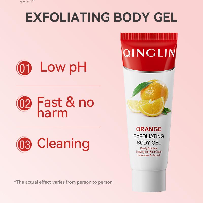 Orange Face and Body Gel Scrub, 2024 Christmas Gift, Deep Cleansing and Moisturizing, Infused with Strawberry Extract, Body Care Blend.