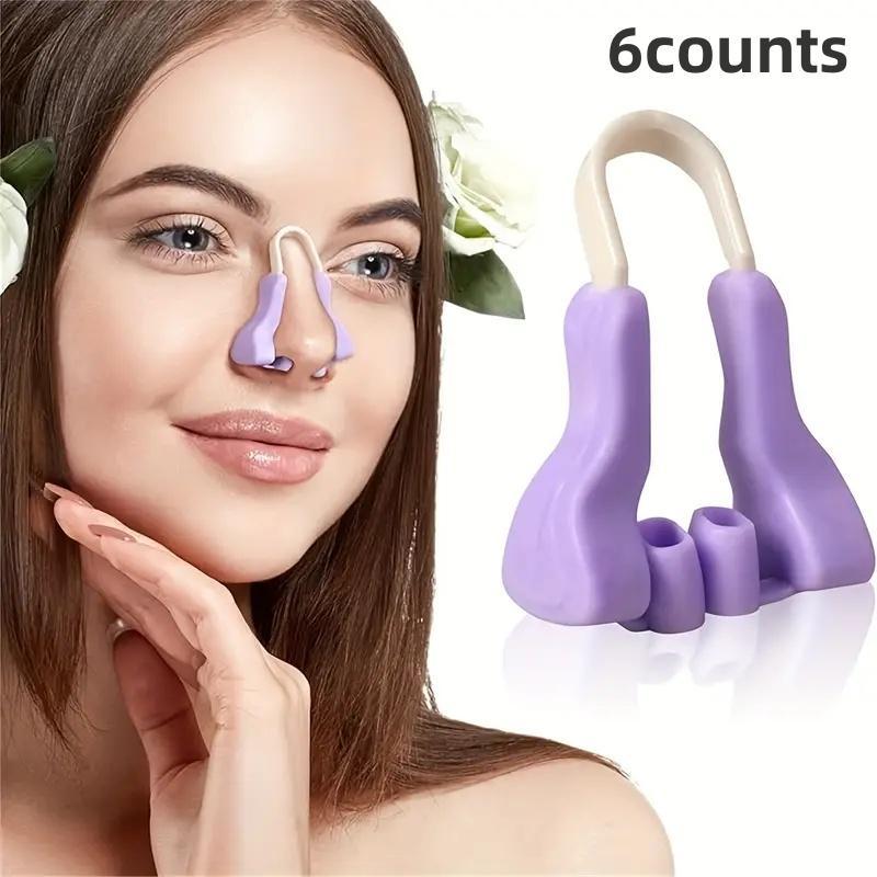 Silicone Nose Shaper, 6 Counts set Nose Bridge Straightener, Nose Lifter, Painless Nose Shaping Tool, Skin Care Tool for Women