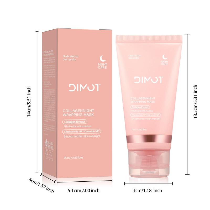 Collagen Night Wrapping Mask, Overnight Peel Off Collagen Facial Mask for Elasticity & Hydration, Tight Skin, Reduce Sagging & Dullness, Christmas Gift