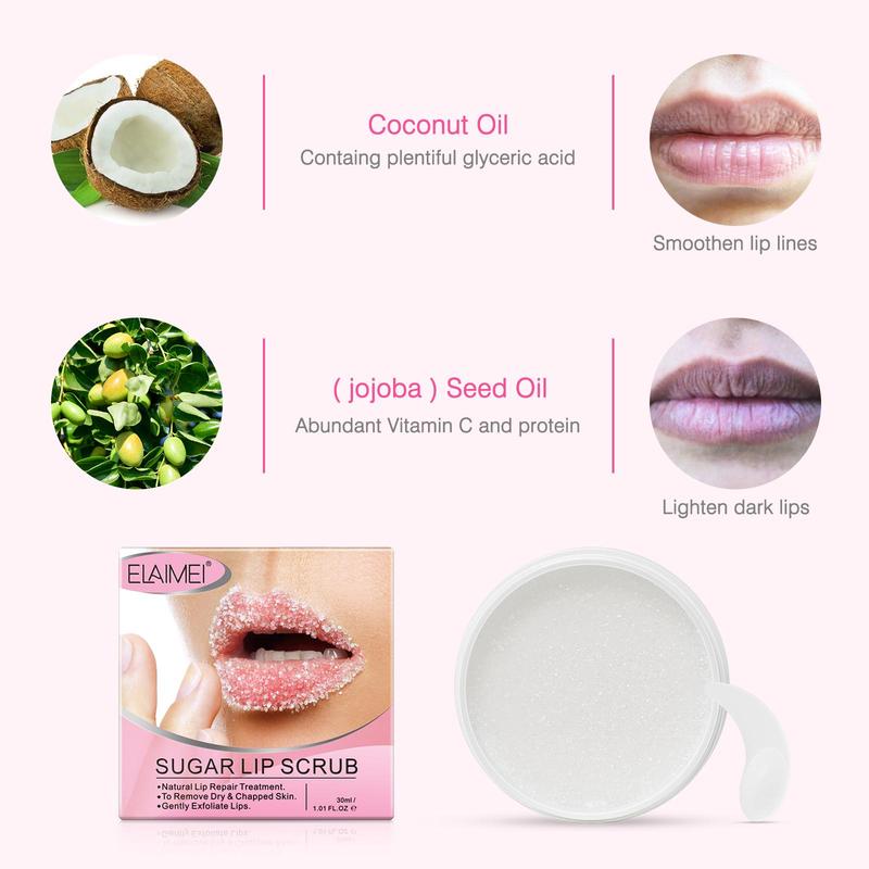 Sugar Smooth Lip Scrub, 2 Counts Moisturizing Exfoliating Lip Scrub, Refreshing Lip Care Product for Women & Girls, Christmas Gift