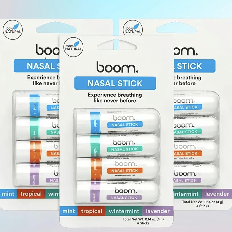 Nasal Stick inhalers (4 Pack) Boom by Boom  Powerful Essential Oil  Vapors | Featured on Shark Tank | Breathe In Life Carrier & Essential Oils,for nic | sleep Essential Oils for Aromatherapy