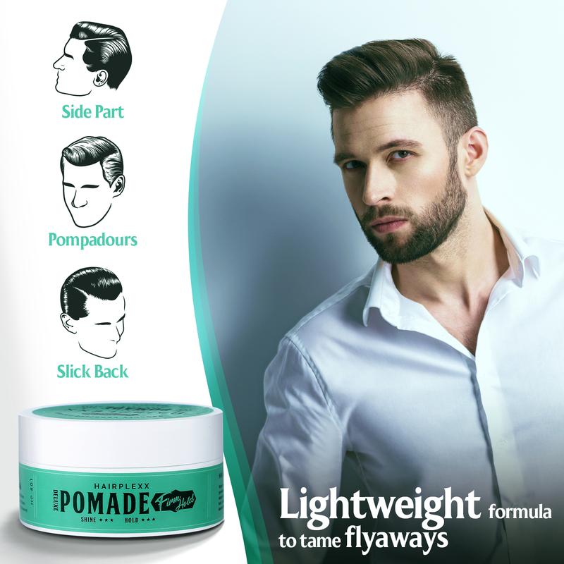 Hairplexx Pomade Edge Control Gel for both Men and Women - Create Hair Style with Shine Smooth & Moderate Hold, Paraben Free 80g (2.7 oz) Hair Styling