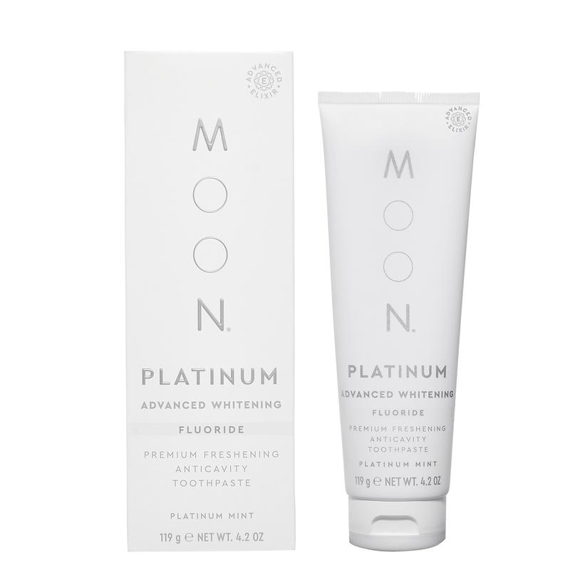 MOON Platinum Advanced Whitening Stain Removal Toothpaste, Fluoride, Cavity Protection, Fresh Mint Flavor for Fresh Breath, for Adults Oral Care, Brightening