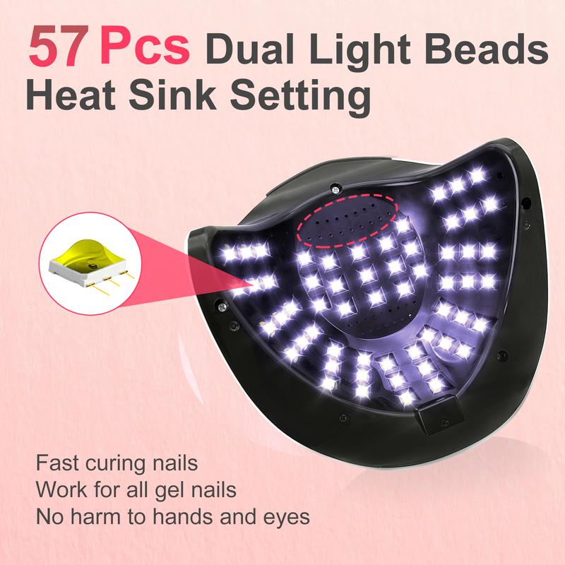 LKEnail UV LED Nail Lamp, Christmas Gifts, SUN S2 Fast Nail Dryer, Nail Curing Light With 57 LED Beads, LCD Touch Screen Auto Sensor Nail Lamp Anil Art Tools, Nail Enhancement Machine for Home Studio Use christmas nails