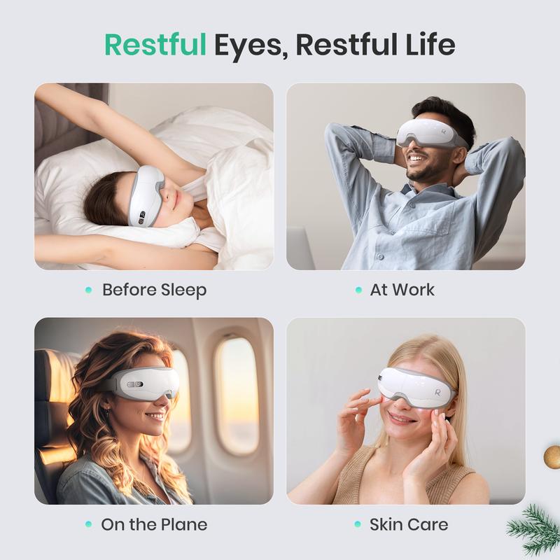 Restnature Eye Massager - Eye Massager with Heat Music, Birthday Gifts for Women Mom, Eye Care Relaxation Self Care Christmas Gifts for Women, Reduce Eye Strain