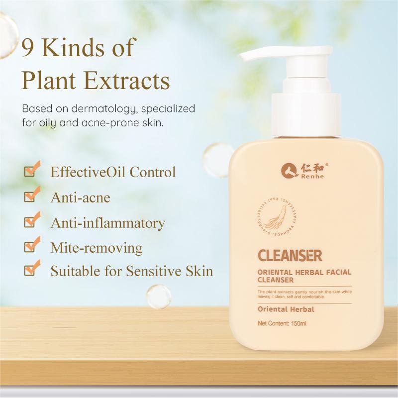 Oriental Herbal Face Cleanser, Gentle Moisturizing Exfoliate Facial Cleanser, Daily Skincare Product