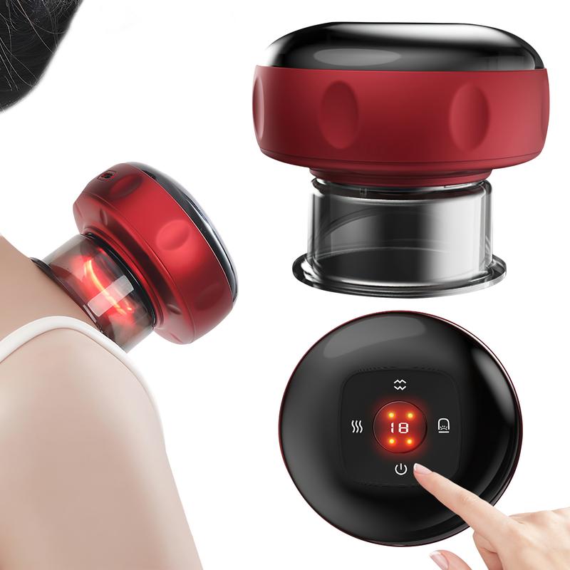 4 in 1 Smart Cupping Therapy Massager with Red Light Therapy for Targeted Relief of Aches, Knots, Pain, Muscle Soreness, Blood Circulation and Skin Tightening, Portable Cupping Set