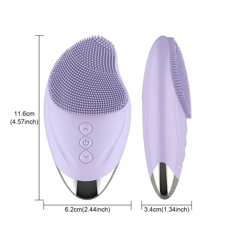 Rechargeable Facial Cleansing Brush, Silicone Face Scrubber, Electric Face Brush for Cleaning, Massaging, Facial Skin Care Tool for Women, Gift for Halloween, Christmas