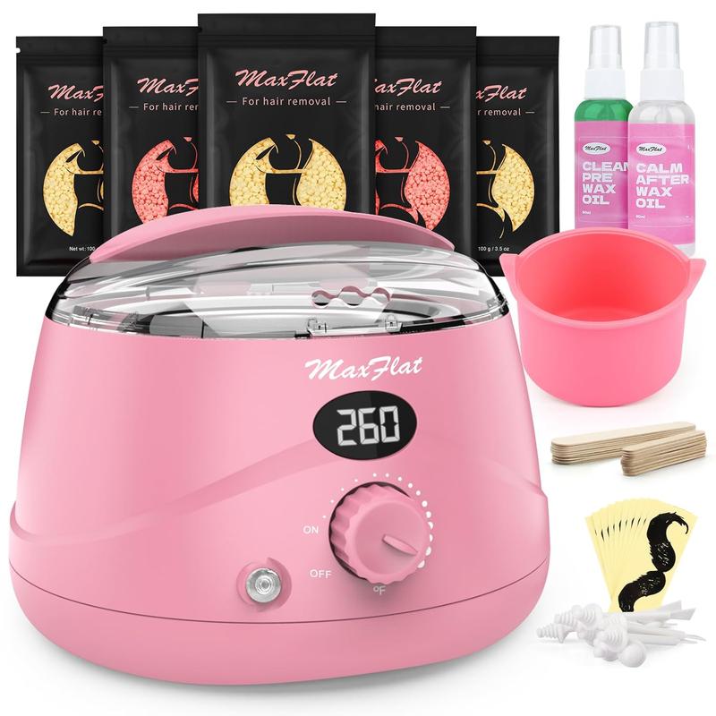 Digital Wax Pot Hard Wax Kit - 51 Accessories for Full Body, Armpit, and Bikini Waxing (17.6 oz)