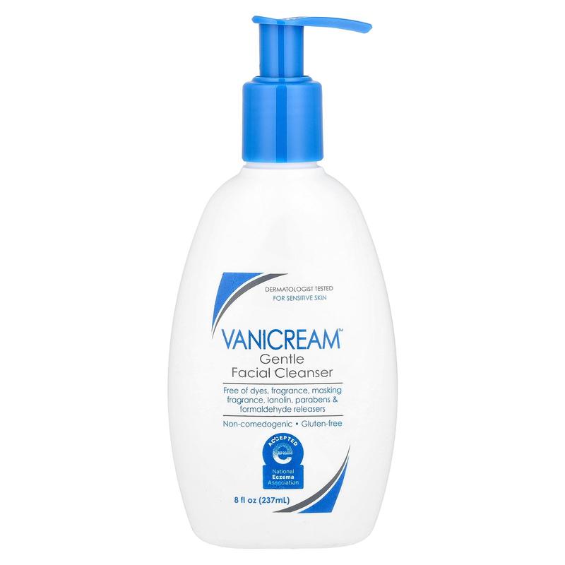 Vanicream Gentle Facial Cleanser, For Sensitive Skin, Fragrance Free, 8 fl oz (237 ml)