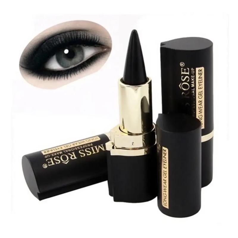 Black Eyeliner Pencil Waterproof Eye EnhancingStick Solid Thick Gel Smooth 24 Hours LongLasting Smoky Eye Liner Cosmetic Beaut Lipliner