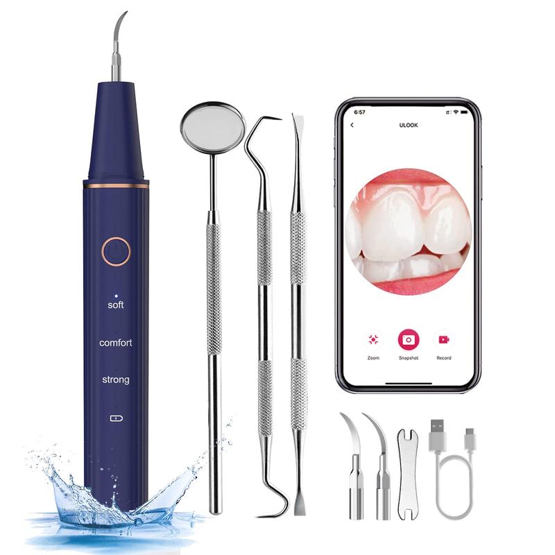 Teeth Cleaning Kit, 1 Box Teeth Cleaning Tool with Camera with Replacement Head, Oral Hygiene Tool, High-tech Dental Care Tool for Home Use