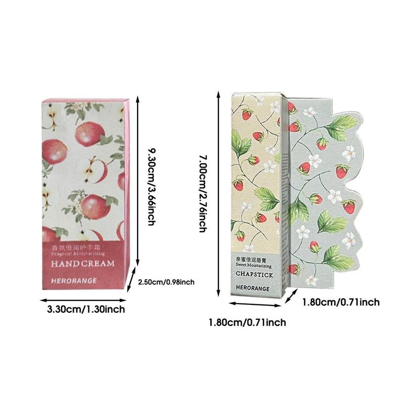 Lip Butter Balm & Hand Lotion Skincare Set, 2pcs set Moisturizing Lipstick & Hand Lotion, Portable Anti-cracking Hand Cream, Hydrating Lip Balm for Women & Girls