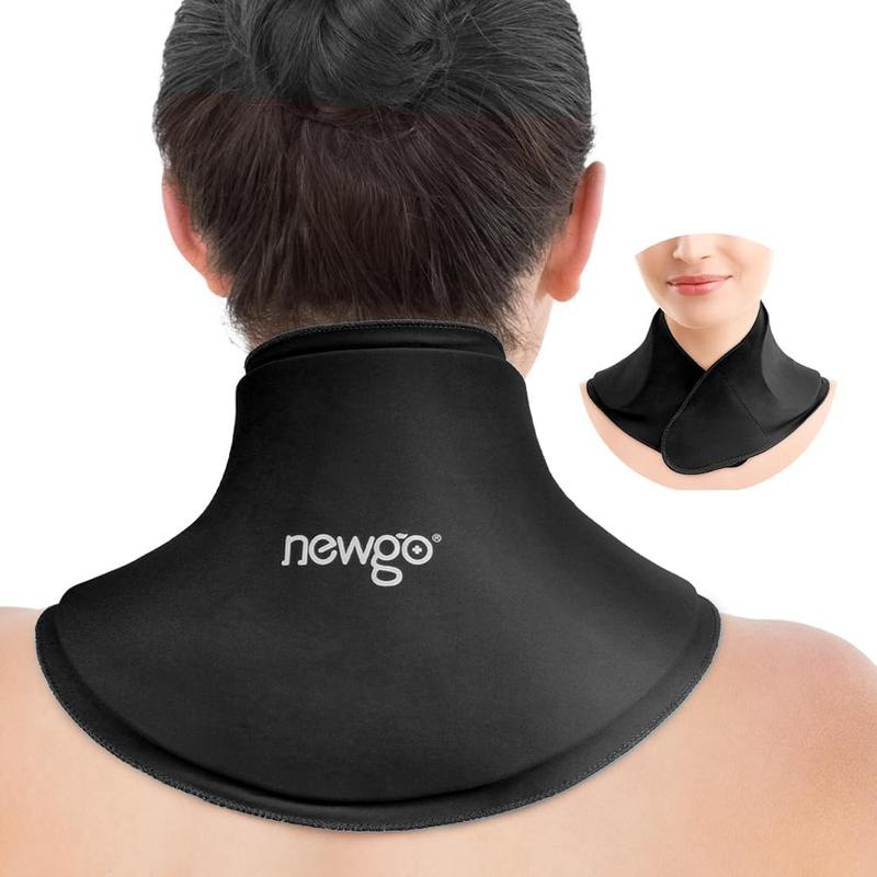 Neck Ice Pack Wrap Reusable Ice Packs for Neck Pain Relief, Cervical Ice Pack for Injuries, Swelling, Sprains, Neck Stiffness and Cervical Surgery Recovery (Black)