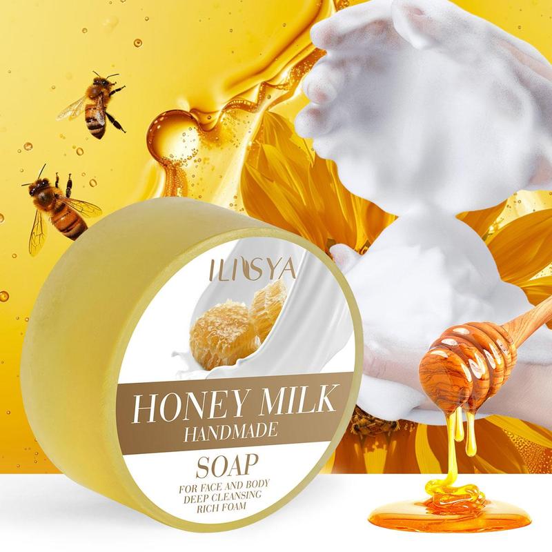 Honey Milk Soap, Gentle & Non Irritating Essence Soap for Face & Body, Balancing Water & Oil, Suitable for Women & Men All Skin Types