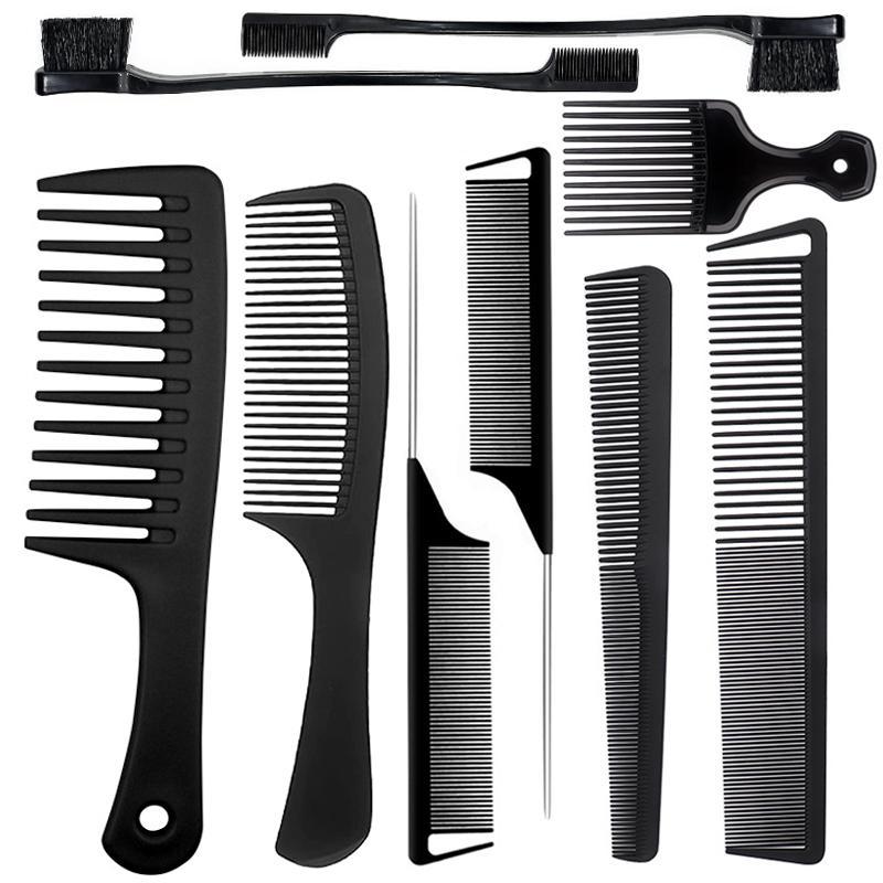 Professional Hair Styling Comb Set, 9 Counts set Wet & Dry Hair Detailing Comb, Hair Styling Comb for Women & Men, Heatless Hair Care Tool