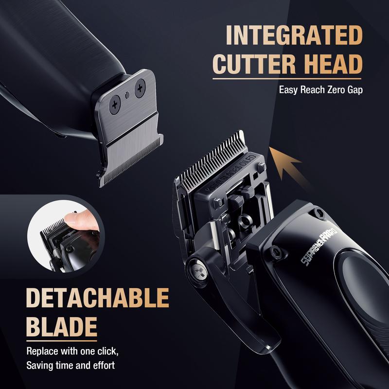 [SUPRENT PRO] The Black Obsidian-20 in 1  Professional Hair Clippers Trimmer barber clippers set Cutting Beard Cordless Barber Shaving Machine  - High Torque Brushless Motor & DLC Coated Detachable Blade - Cordless Hair Trimmer Set with Charging Base