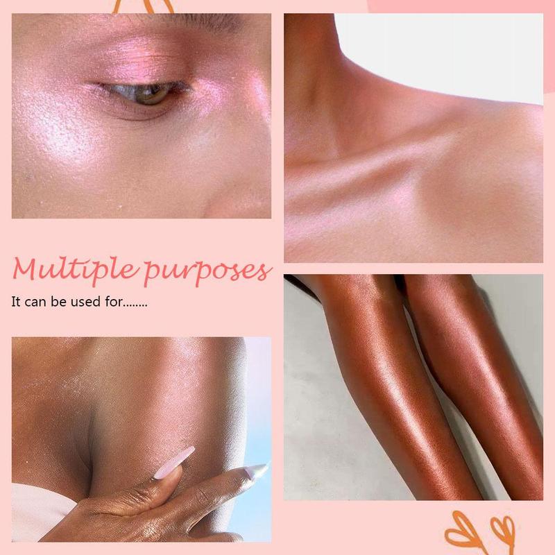 Multi-purpose Body Highlighter Powder, 1 Count Shimmering Highlighter Powder, Long Lasting Pearly Makeup Powder