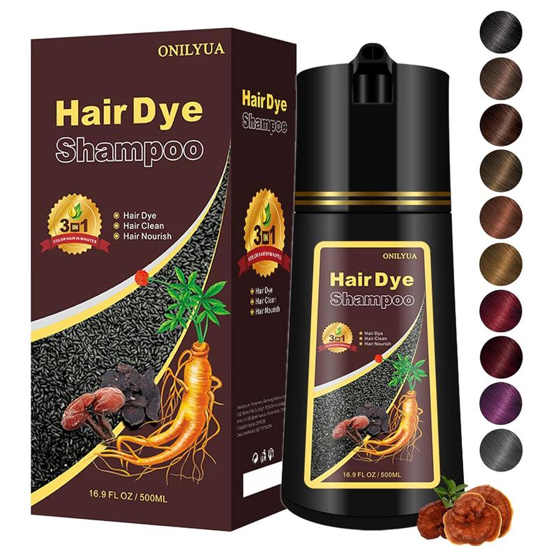 Hair Dye Shampoo Instant 3-in-1 +100% Grey Coverage, Herbal Formula for Vibrant, Healthy Hair，Men's and Women's Long Lasting Hair Color Shampoo 3-in-1 hair