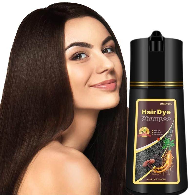 Hair Dye Shampoo Instant 3-in-1 +100% Grey Coverage, Herbal Formula for Vibrant, Healthy Hair，Men's and Women's Long Lasting Hair Color Shampoo 3-in-1 hair