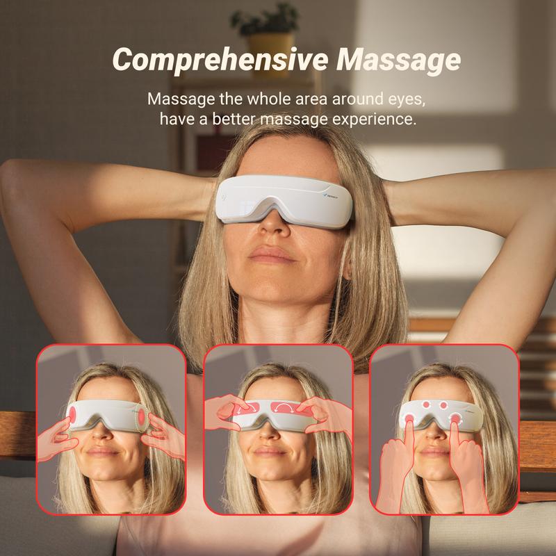 MERACH Eye Massager with Heat Compression and Bluetooth Music Eye Care Device Smart Eye Massager for Relax Birthday Gifts Comfort Christmas Gift Ideas