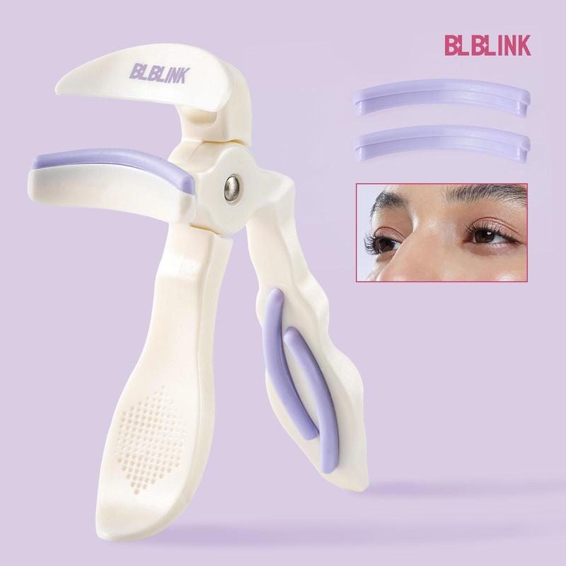 BLBLINK Frameless Makeup Eyelash Curler Natural Lift, No Pinching, Long-Lasting Hold, Includes 2 Replacement Pads