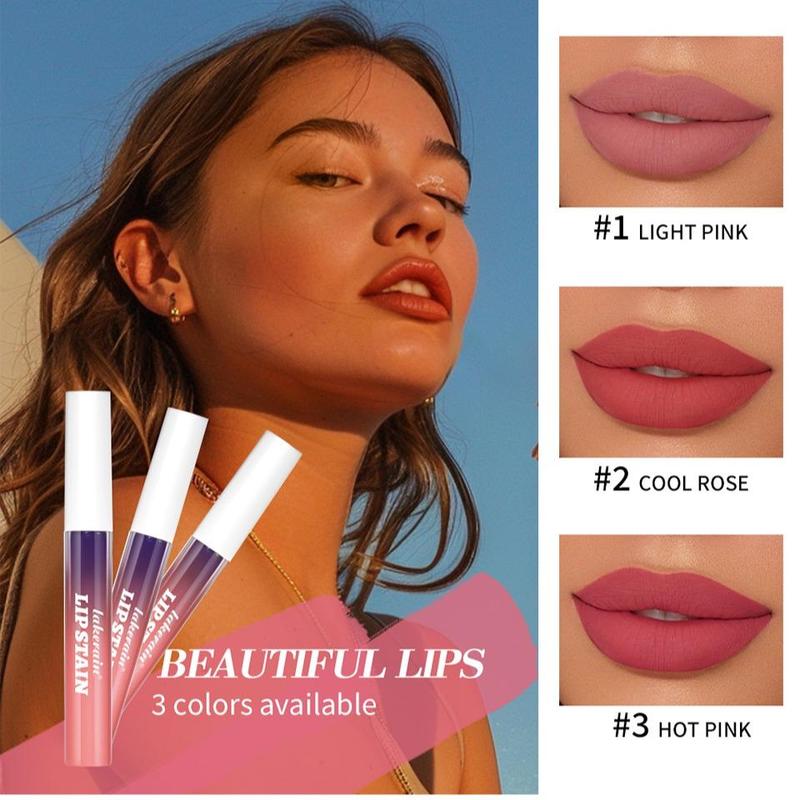 Long-lasting Peel-off Lip Stain Set, 3 Counts set High-pigment Moisturizing Lip Stain, Easy To Apply and Remove, Ideal for All Skin Tones