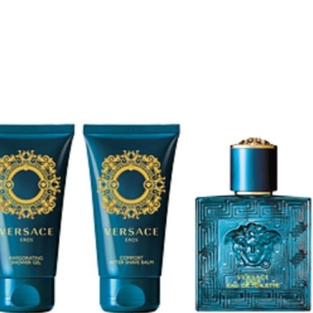 VERSACE MEN'S EROS 3 PC TOILETTE SET (1.7 Oz Eau De Toileete Spray, 1.7 Oz Invigorating Shower Gel, 1.7 Oz Comfort After Shave Balm)