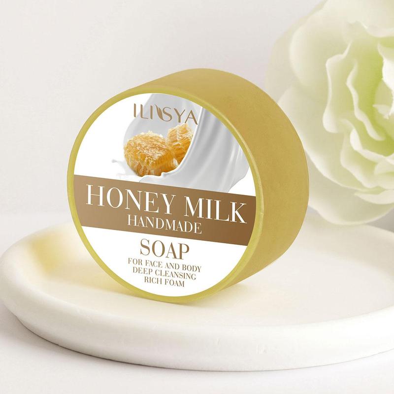 Honey Milk Soap, Gentle & Non Irritating Essence Soap for Face & Body, Balancing Water & Oil, Suitable for Women & Men All Skin Types