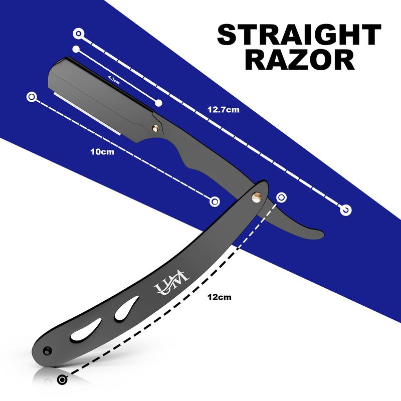 Straight Edge Razor with 100 Single Blades