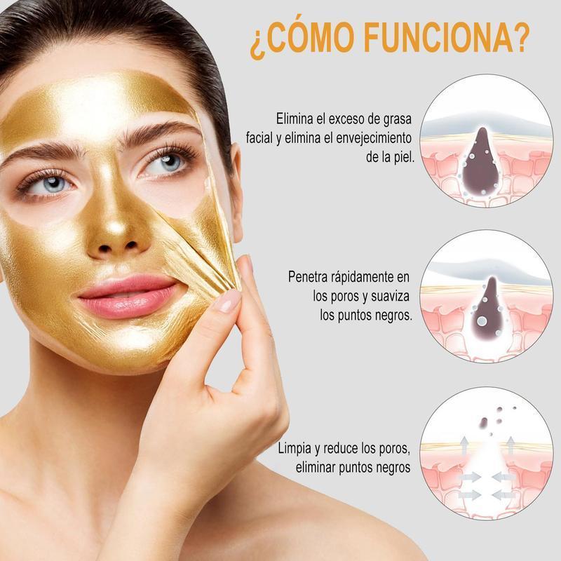 [+5$,Get 2PCS]98.4% Gold Peel-0ff Mask-3-in-1 Anti-WVrinkle, Blackhead Removal &Hydrating, with Rosa Damascena, HamamelisVirginiana,& Tremella Fuciformis |2.82 0Z