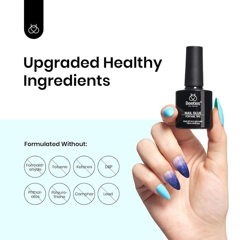 Glue Gel for Nail Tips and Clear Acrylic Nails Long Lasting, Curing Needed UV Extension Glue.