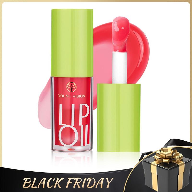 YOUNG VISION Transparent Lip Oil, Plumping & Smoothing Glossy Lip Tint, 6 Shades for Hydrated Lips