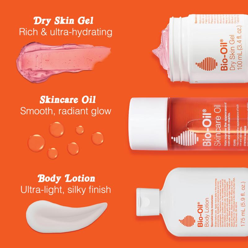 Bio-Oil Dry Skin Travel Skincare Bundle - 1.7 Oz Skincare Oil and 2 Oz Dry Skin Gel