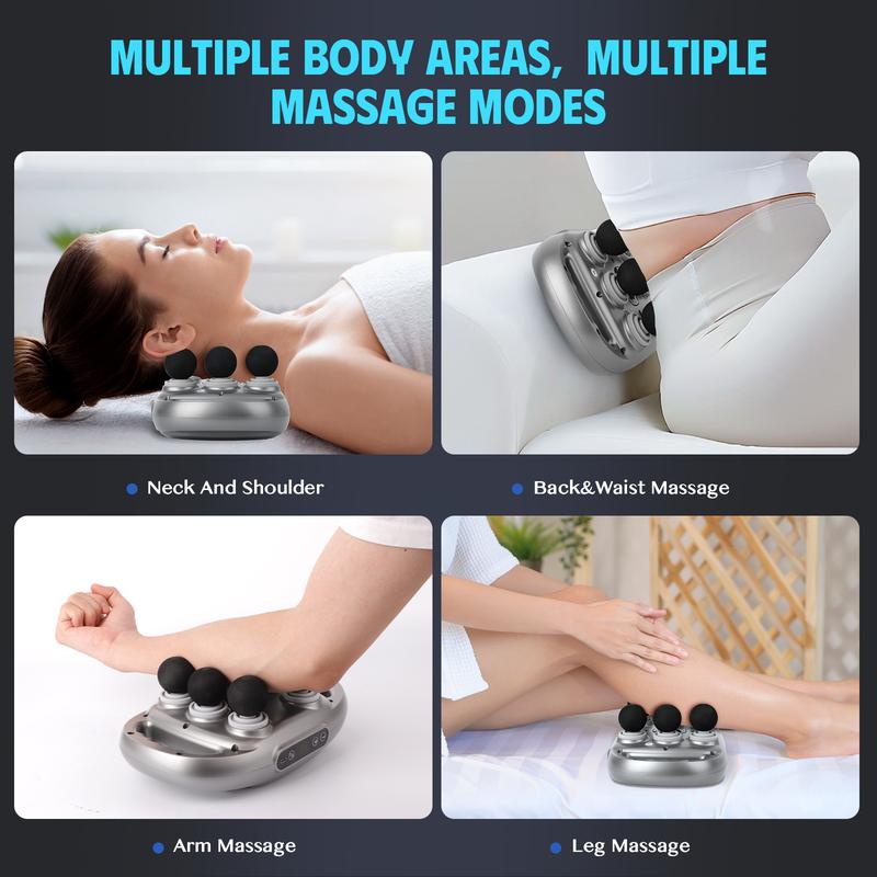 6-Head Deep Tissue Massage Gun, High-Frequency Percussion Massager for Back, Legs, Neck, and Shoulders - Full Body Muscle Pain Relief, Daily Gift Handle Comfort Adjustable