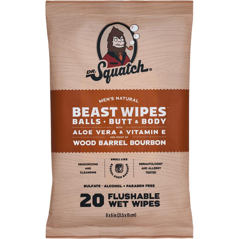 Dr. Squatch - Wood Barrel Bourbon Wipes - Body Care for Men