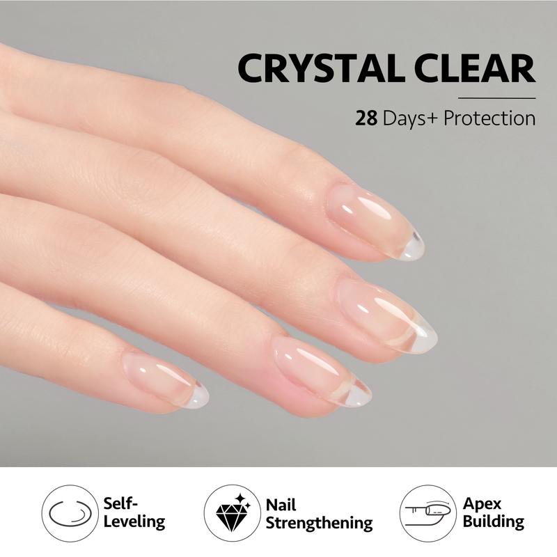 GAOY Clear Builder Gel for Nails, 16ml Nail Strengthener in a Bottle, Nail Extension Hard Gel, Soak Off Long Lasting UV Gel, Base Coat Top Coat Needed