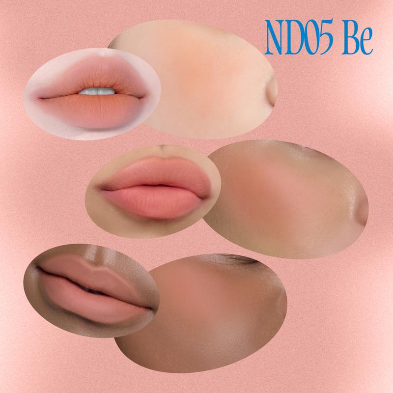 [Be Ambitious] fwee Lip&Cheek Blurry Pudding Pot | Makeup Blush and Blurred Matte Lips | Pudding Texture, Airbrushed Finish | 2 colors (Be+Ambitious) + Lip brush makeup set